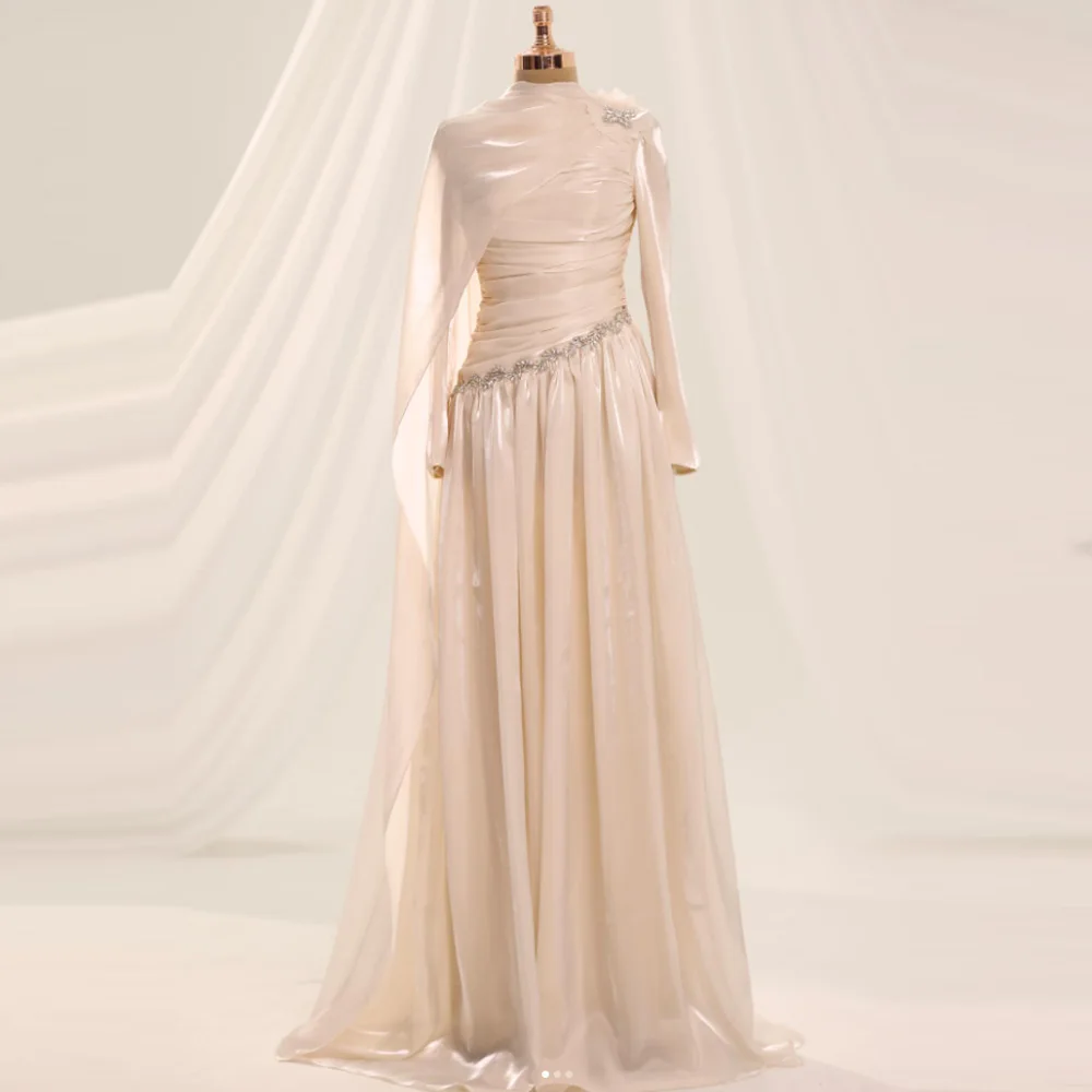 Customized Classic Wedding Party Dress Long Sleeves Rhinestone Pleat Long Dresses High Quality Glitter Evening Dress Formal
Customized Classic Wedding Party Dress Long Sleeves Rhinestone Pleat Long Dresses High Quality Glitter Evening Dress Formal