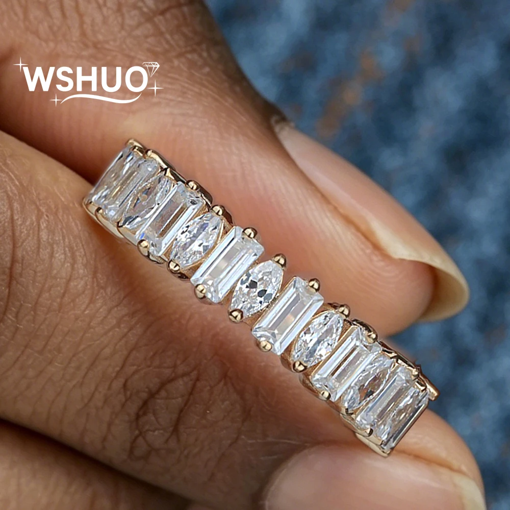 Gra Certified Full Moissanite Eternity Band For Women Baguette Emerald/Marquise Cut Diamond Stackable Wedding Ring S925 Silver
Gra Certified Full Moissanite Eternity Band For Women Baguette Emerald/Marquise Cut Diamond Stackable Wedding Ring S925 Silver