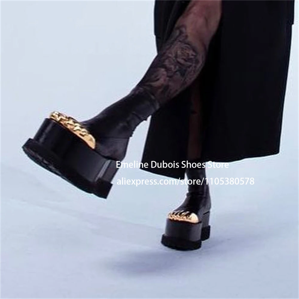 5 Figer Metal Toe Platform Ankle Boots for Women Gold Finger Novelty Thick Sole Bootie Designer Style Shoes for Party Streetwear
5 Figer Metal Toe Platform Ankle Boots for Women Gold Finger Novelty Thick Sole Bootie Designer Style Shoes for Party Streetwear