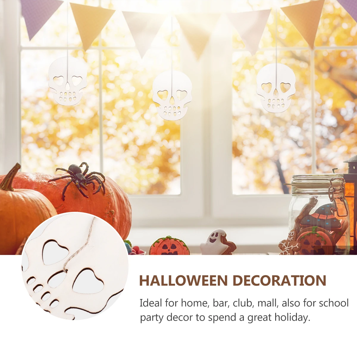 Halloween Party Favor Skull Chips Decoration DIY Pendant Ornament Craft Wooden Child Decorations
Halloween Party Favor Skull Chips Decoration DIY Pendant Ornament Craft Wooden Child Decorations