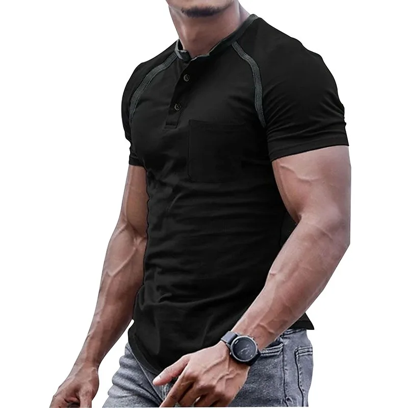 European and American Men's Short Sleeved Men's T-shirt for Foreign Trade Men's Henry Shirt Color Matching T-shirt for Men
European and American Men's Short Sleeved Men's T-shirt for Foreign Trade Men's Henry Shirt Color Matching T-shirt for Men
