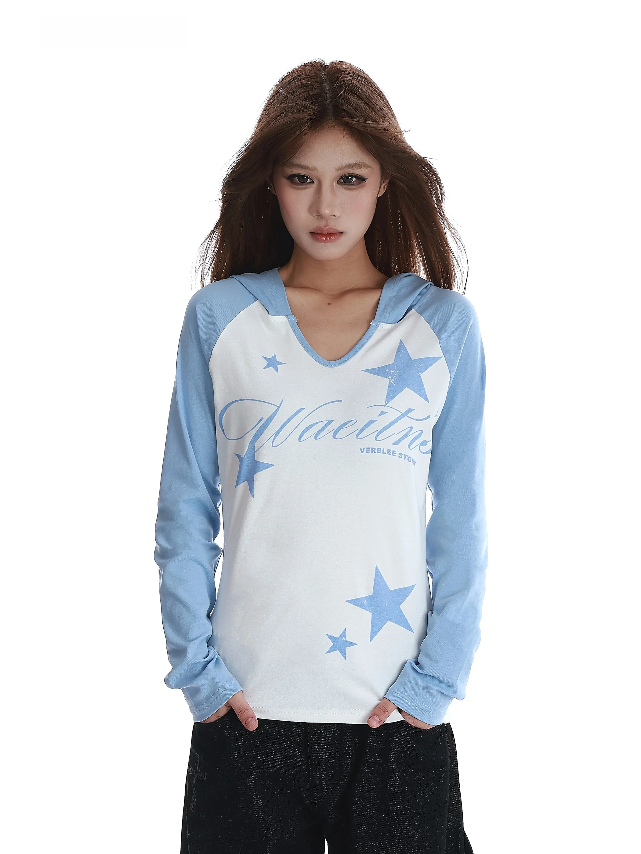 American Color Blo Long Sve T-irt Women's Loose Hooded Top Star Print Casual Sle Spring Faion Breathable Comfortable
American Color Blo Long Sve T-irt Women's Loose Hooded Top Star Print Casual Sle Spring Faion Breathable Comfortable