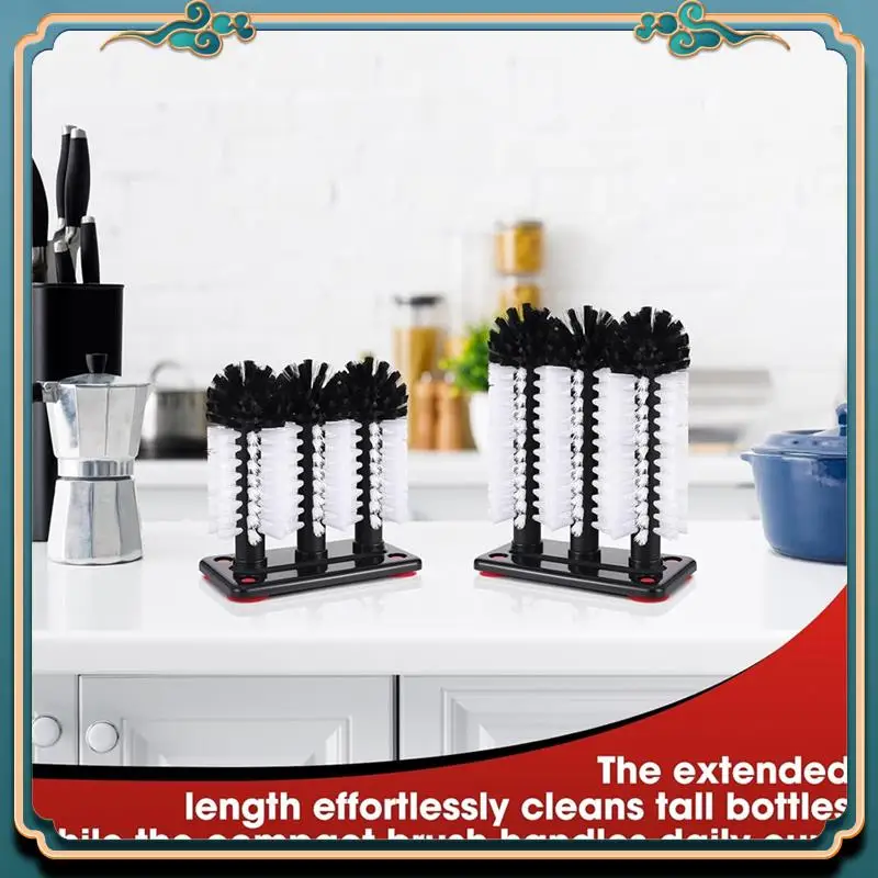 (New)-Water Bottle Cleaning Brush Two Size With Suction Base Glass Cup Washer 3 Head Bristle Brush For Bar Beer Cup
(New)-Water Bottle Cleaning Brush Two Size With Suction Base Glass Cup Washer 3 Head Bristle Brush For Bar Beer Cup
