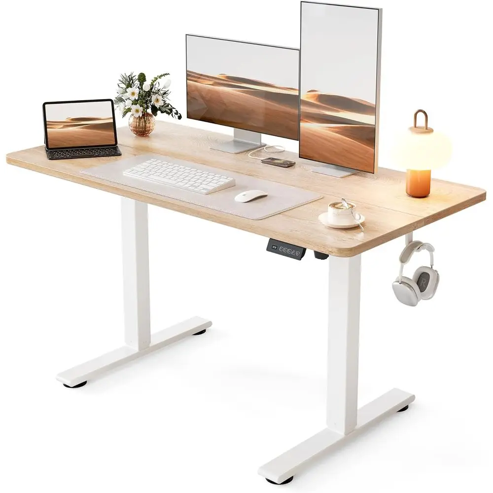 Electric Adjustable Sit-Stand Desk, 48x24 White/Maple Top, Splice Board Included
Electric Adjustable Sit-Stand Desk, 48x24 White/Maple Top, Splice Board Included