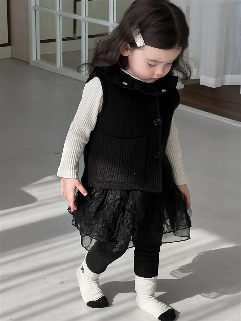 2024 Autumn New Baby Sleeveless Clothes Set Girls Lace Collar Vest + Skirts Leggings Princess 2pcs Suit Infant Toddler Outfits
2024 Autumn New Baby Sleeveless Clothes Set Girls Lace Collar Vest + Skirts Leggings Princess 2pcs Suit Infant Toddler Outfits