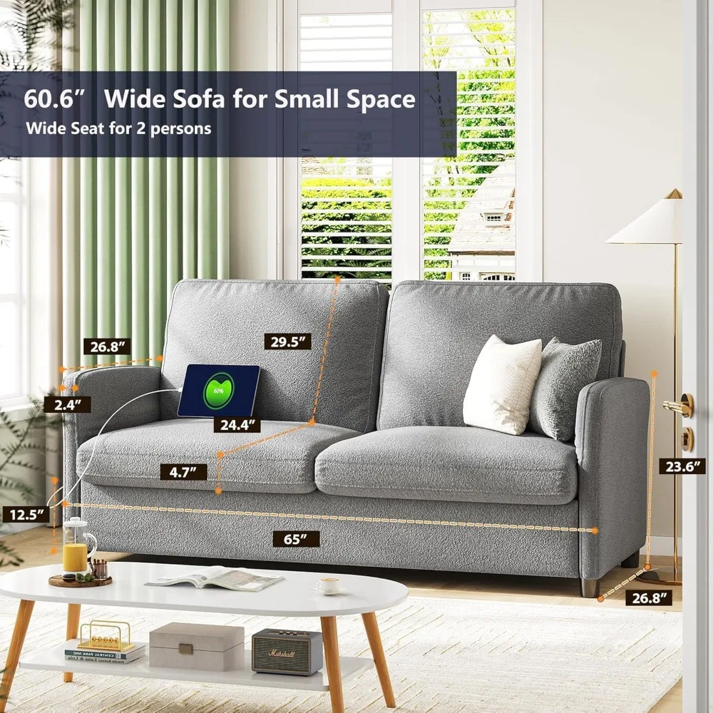 Small Loveseat Sofa for Small Spaces,60" 2 Seater Velvet Love Seat Couches for Office,Dorm,2 USB
Small Loveseat Sofa for Small Spaces,60" 2 Seater Velvet Love Seat Couches for Office,Dorm,2 USB