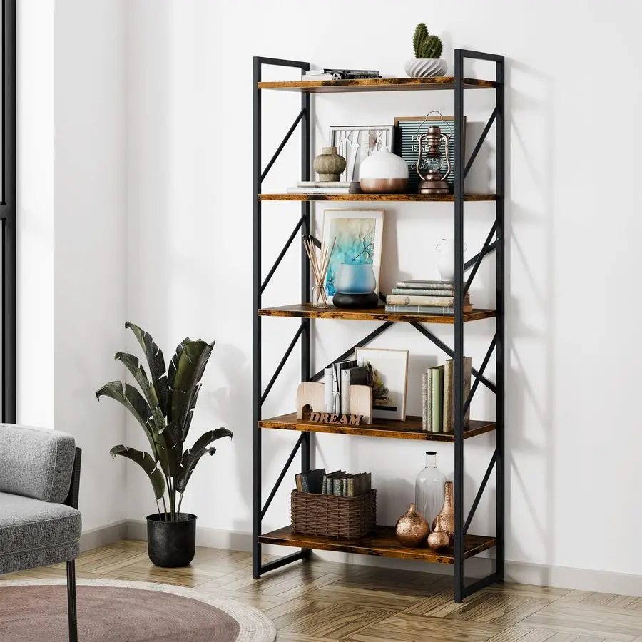 Книжный шкаф для спальни, 5-ярусный, современный, в индустриальном стиле, высокий стеллаж для книг, полка для хранения
Книжный шкаф для спальни, 5-ярусный, современный, в индустриальном стиле, высокий стеллаж для книг, полка для хранения