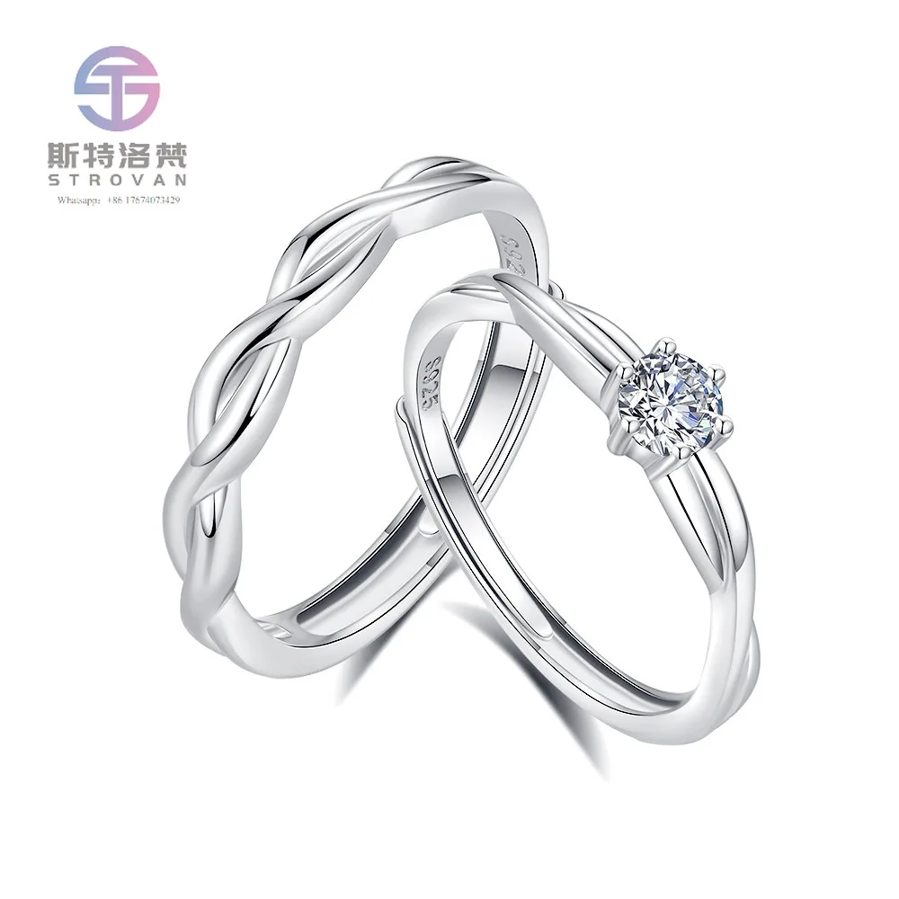 Twisted Solitaire Infinite Love Wedding Couple Ring Bride Groom Adjustable Promise 925 Silver Rings for Anniversary Gift
Twisted Solitaire Infinite Love Wedding Couple Ring Bride Groom Adjustable Promise 925 Silver Rings for Anniversary Gift