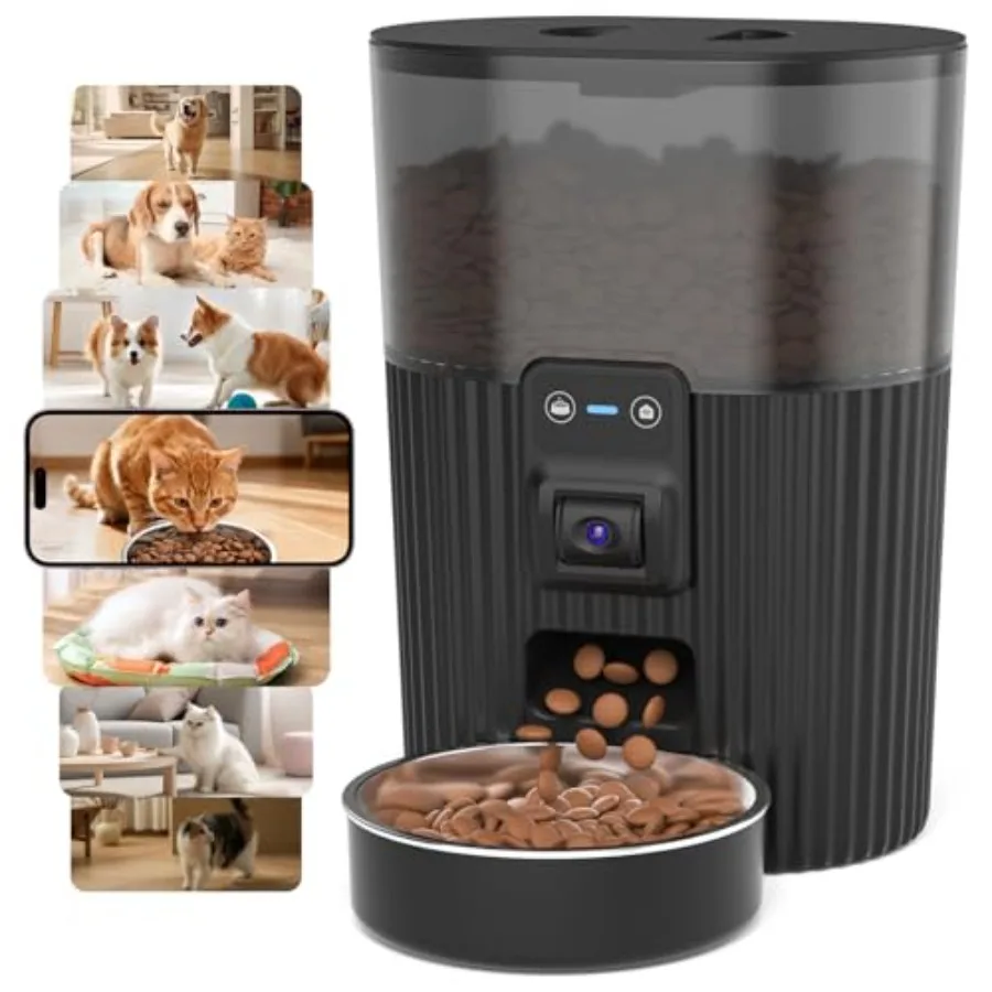 Automatic Cat Feeder with Camera, 3L Cat Food Dispenser with App, 2.4G WiFi Timed Cat Feeder for Dry Food, 2-Way Audio, Smart P
Automatic Cat Feeder with Camera, 3L Cat Food Dispenser with App, 2.4G WiFi Timed Cat Feeder for Dry Food, 2-Way Audio, Smart P