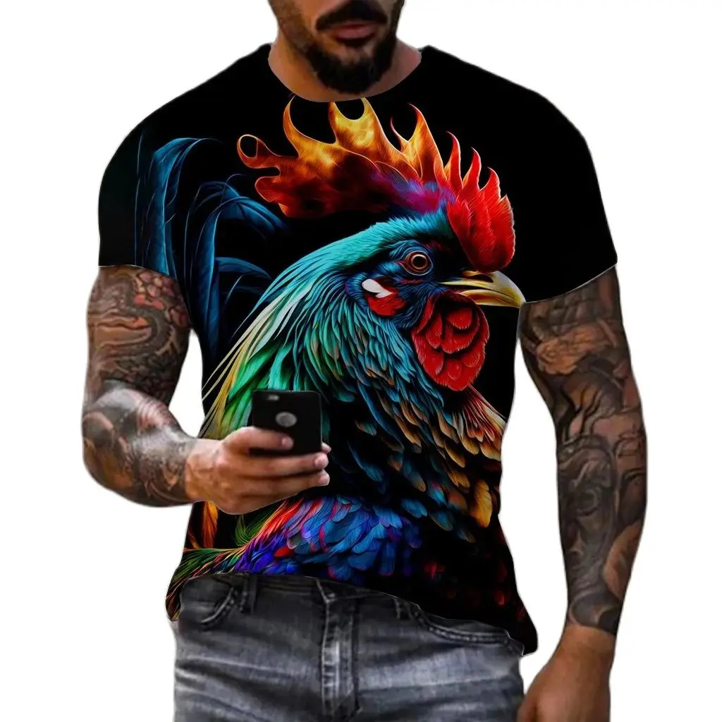 New Trend Personality Fighting Chicken Graphic T-shirt Fashion Men Casual Street Style Hip Hop Printed Round Neck T-shirt Top
New Trend Personality Fighting Chicken Graphic T-shirt Fashion Men Casual Street Style Hip Hop Printed Round Neck T-shirt Top