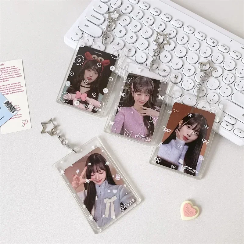 3 Inch Transparent Kpop Photocard Holder Ins Korean Butterfly Bow Family Friend ID Card Cover Case Keyring Photo Card Protector
3 Inch Transparent Kpop Photocard Holder Ins Korean Butterfly Bow Family Friend ID Card Cover Case Keyring Photo Card Protector