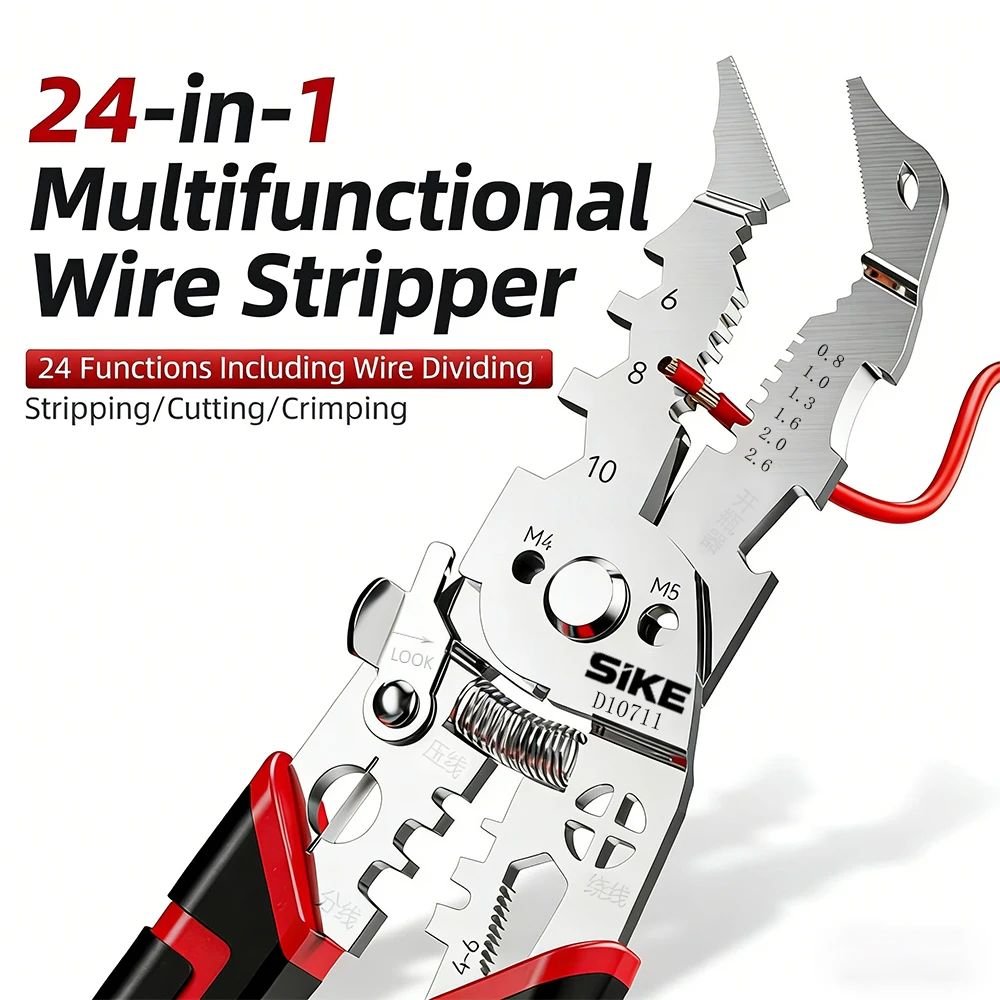 Multi-functional wire stripper, quick wire stripping, cable crimping, cutting, and splicing pliers, hand tool
Multi-functional wire stripper, quick wire stripping, cable crimping, cutting, and splicing pliers, hand tool
