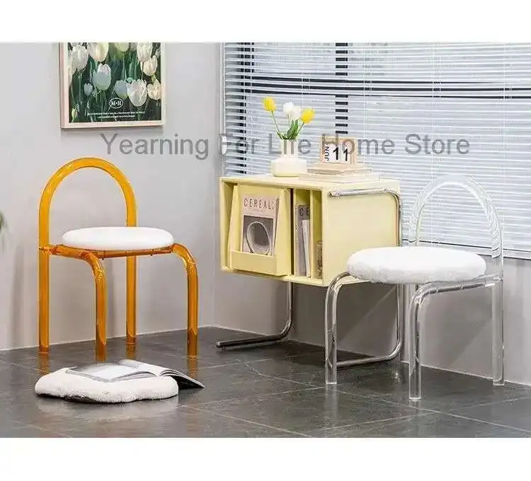 Transparent Acrylic Living Room Backrest Chair Bedroom Dressing Table Dressing Chair Makeup Chair Backrest Dining Chairs
Transparent Acrylic Living Room Backrest Chair Bedroom Dressing Table Dressing Chair Makeup Chair Backrest Dining Chairs
