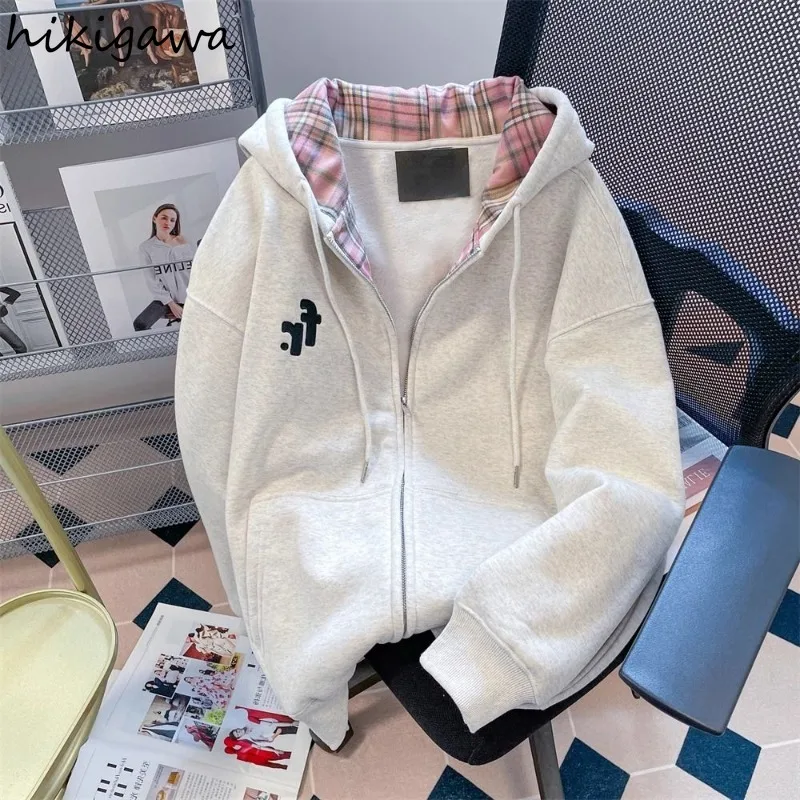 Vintage Hoodies Women 2025 Ropa Mujer Contrast Color Plaid Hooded Y2k Coats Korean Sweatshirts Streetwear Casual Hoodie Tops
Vintage Hoodies Women 2025 Ropa Mujer Contrast Color Plaid Hooded Y2k Coats Korean Sweatshirts Streetwear Casual Hoodie Tops