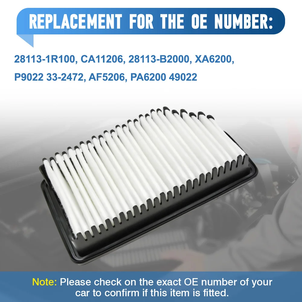 Engine Air Filter Replacement Element 28113-1R100 CA11206 For Hyundai Accent Veloster Kia Rio Soul 2012-2017 Auto Air Cleaner
Engine Air Filter Replacement Element 28113-1R100 CA11206 For Hyundai Accent Veloster Kia Rio Soul 2012-2017 Auto Air Cleaner