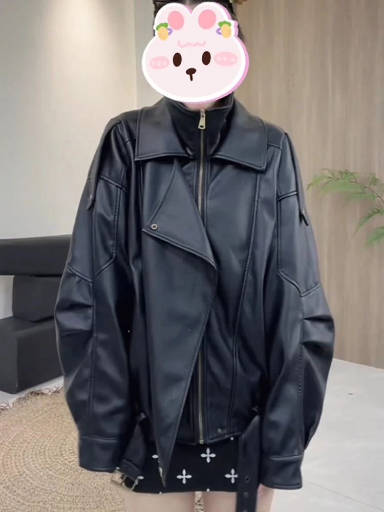 Retro Bla Leather Jaet Women's Faionable Age-defng Small Size High-end Feel Top Korean Sle Zipper Loose Fit Long Sl...
Retro Bla Leather Jaet Women's Faionable Age-defng Small Size High-end Feel Top Korean Sle Zipper Loose Fit Long Sl...