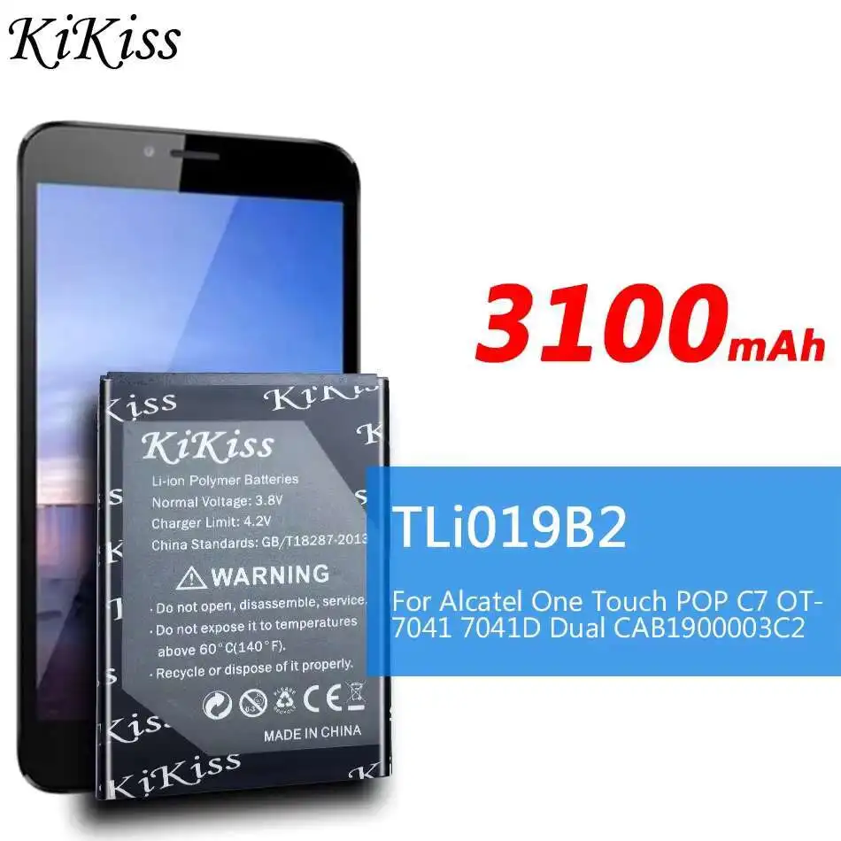 Lightweight 3100mAh TLi019B2 For Alcatel One Touch Pop C7 OT-7041 7041D Dual CAB1900003C2 High Performance Mobile Phone Battery
Lightweight 3100mAh TLi019B2 For Alcatel One Touch Pop C7 OT-7041 7041D Dual CAB1900003C2 High Performance Mobile Phone Battery