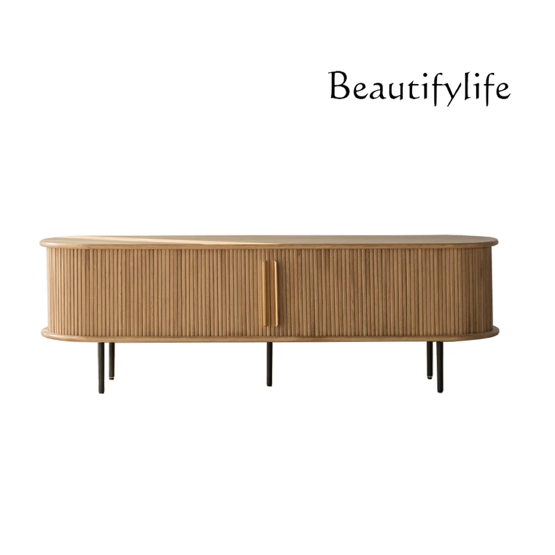 White Oak TV Cabinet with Shutter Modern Simple Small Apartment Storage Cabinet Japanese Household Audiovisual Cabinet
White Oak TV Cabinet with Shutter Modern Simple Small Apartment Storage Cabinet Japanese Household Audiovisual Cabinet