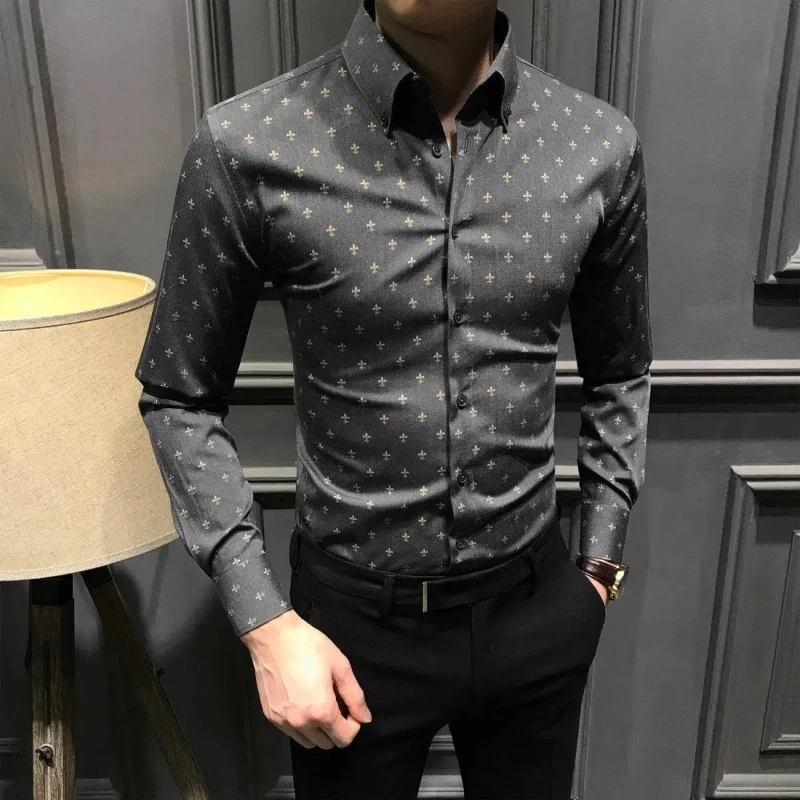 New Spring Autumn Printed Fashionable Men's Long-sleeved Shirts Slim Shirts Trendy Casual Business Tops No Ironing Anti-wrinkle
New Spring Autumn Printed Fashionable Men's Long-sleeved Shirts Slim Shirts Trendy Casual Business Tops No Ironing Anti-wrinkle