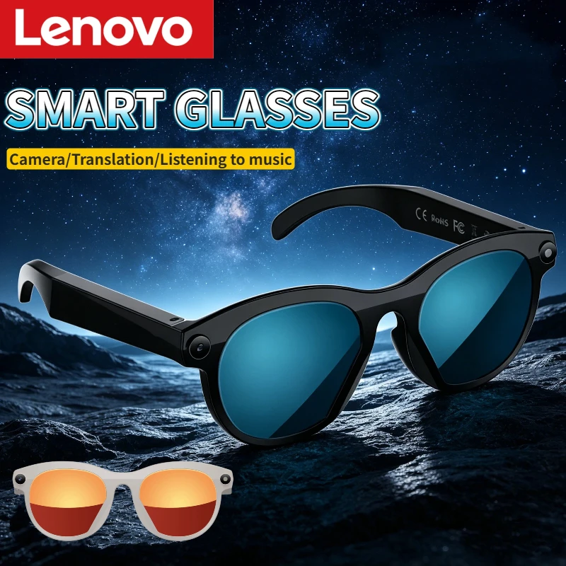 Lenovo Smart AI Glasses 1200MP HD Camera Color Changing Chat Translate Bluetooth Call Voice Assistant Music Control Glasses NEW
Lenovo Smart AI Glasses 1200MP HD Camera Color Changing Chat Translate Bluetooth Call Voice Assistant Music Control Glasses NEW