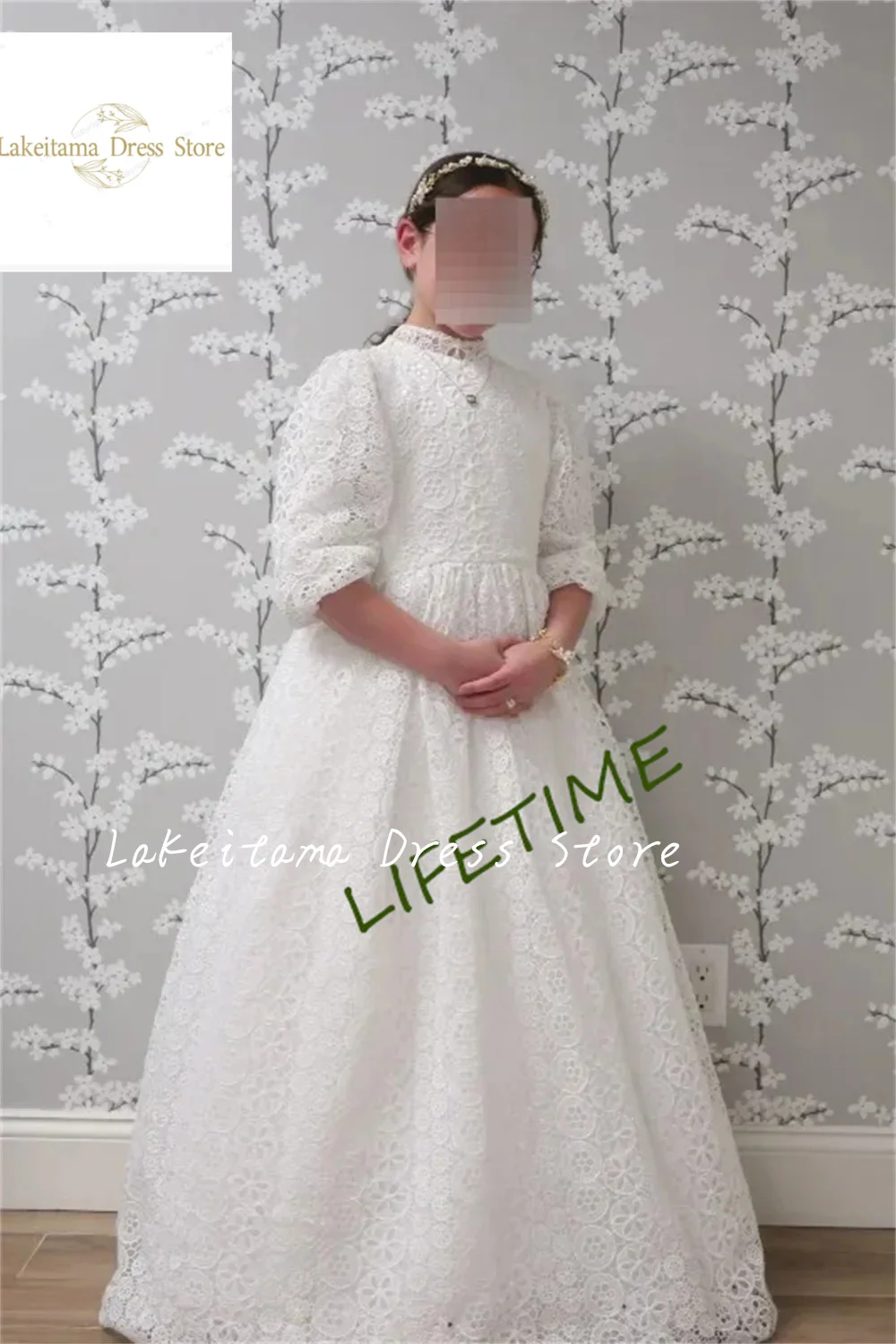 Lace Littler Girl Wedding Dress High Collar Puffy Sleeve Long Flower Girl Dresses Wedding Party Dress Girl Gown
Lace Littler Girl Wedding Dress High Collar Puffy Sleeve Long Flower Girl Dresses Wedding Party Dress Girl Gown