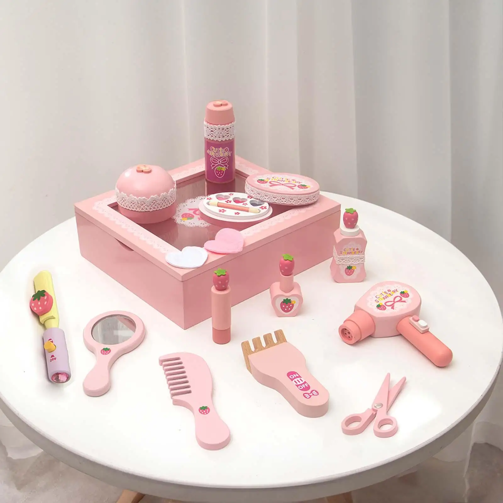 Wooden Makeup Toy Set for Little Girls Learning Toy Fine Motor Skills Role Play Games for Halloween Birthday Toys Gift Children
Wooden Makeup Toy Set for Little Girls Learning Toy Fine Motor Skills Role Play Games for Halloween Birthday Toys Gift Children