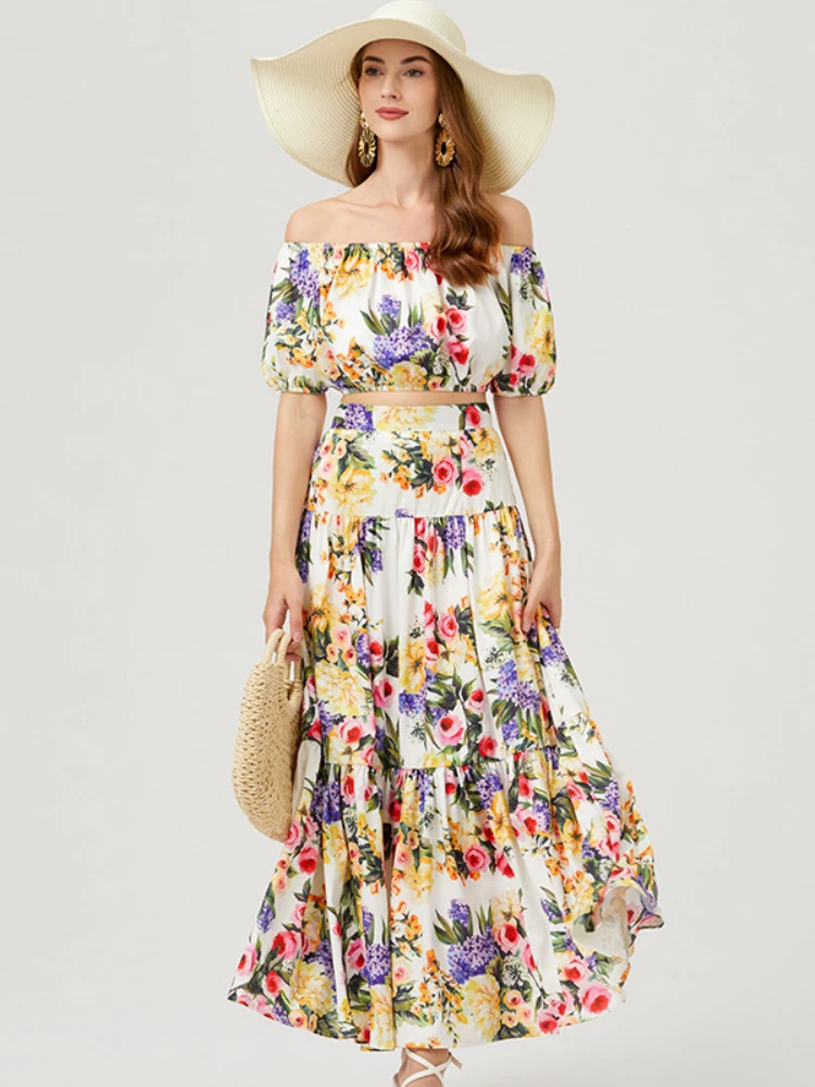 Women Elegant Sexy Beach Vacation Party Two Piece Set Summer One Line Neck Short Bra Top High Waist Skirts Suits
Women Elegant Sexy Beach Vacation Party Two Piece Set Summer One Line Neck Short Bra Top High Waist Skirts Suits