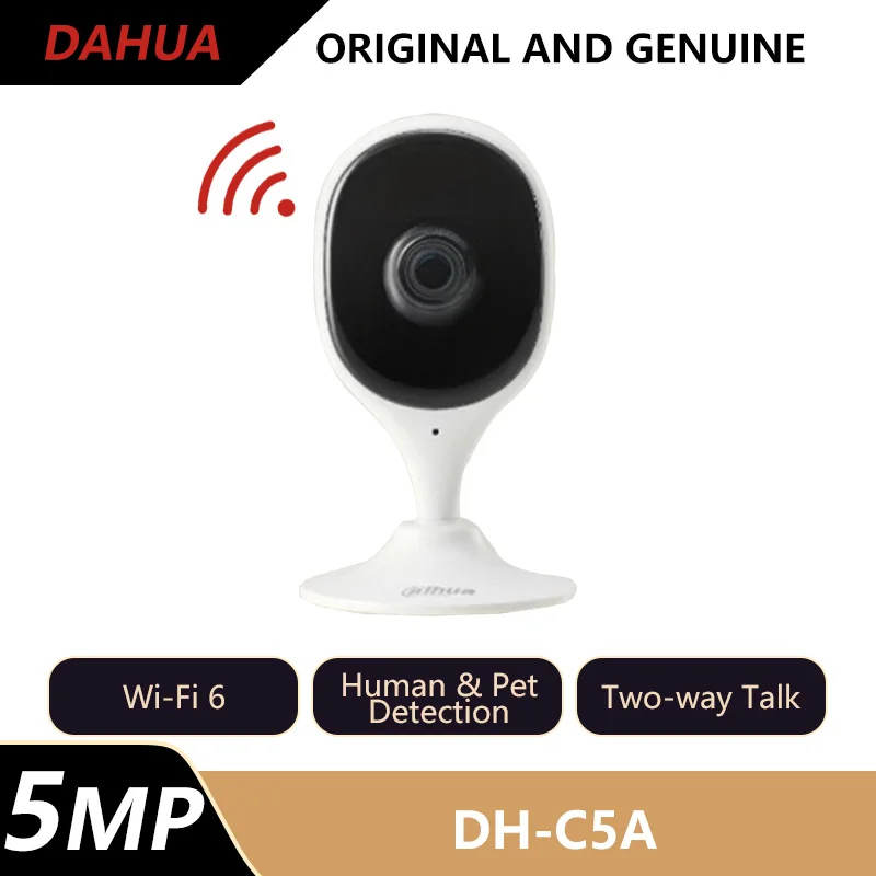 Dahua 5MP Indoor Wi-Fi Cube IP Camera Human & Pet Detection Two-way Talk Abnormal Sound Alarm WDR P2P Security Camera DH-C5A
Dahua 5MP Indoor Wi-Fi Cube IP Camera Human & Pet Detection Two-way Talk Abnormal Sound Alarm WDR P2P Security Camera DH-C5A