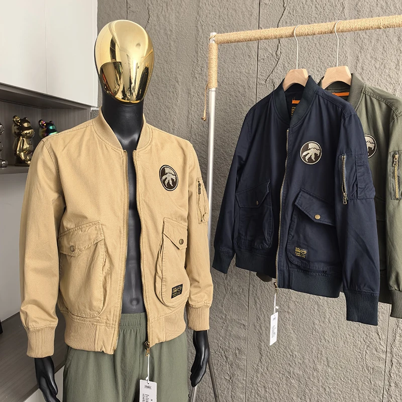 Классическая хлопковая куртка-бомбер свободного кроя с бейсбольным воротником, дышащая, для весны, мужская, городская, повседневная, стильная
Классическая хлопковая куртка-бомбер свободного кроя с бейсбольным воротником, дышащая, для весны, мужская, городская, повседневная, стильная