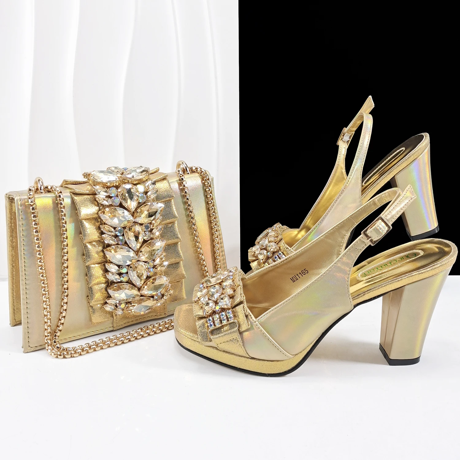 doershow beautiful Italian gold Shoes And Bag Sets For Evening Party With Stones Italian Leather Handbags Match Bags! SGB1-1
doershow beautiful Italian gold Shoes And Bag Sets For Evening Party With Stones Italian Leather Handbags Match Bags! SGB1-1