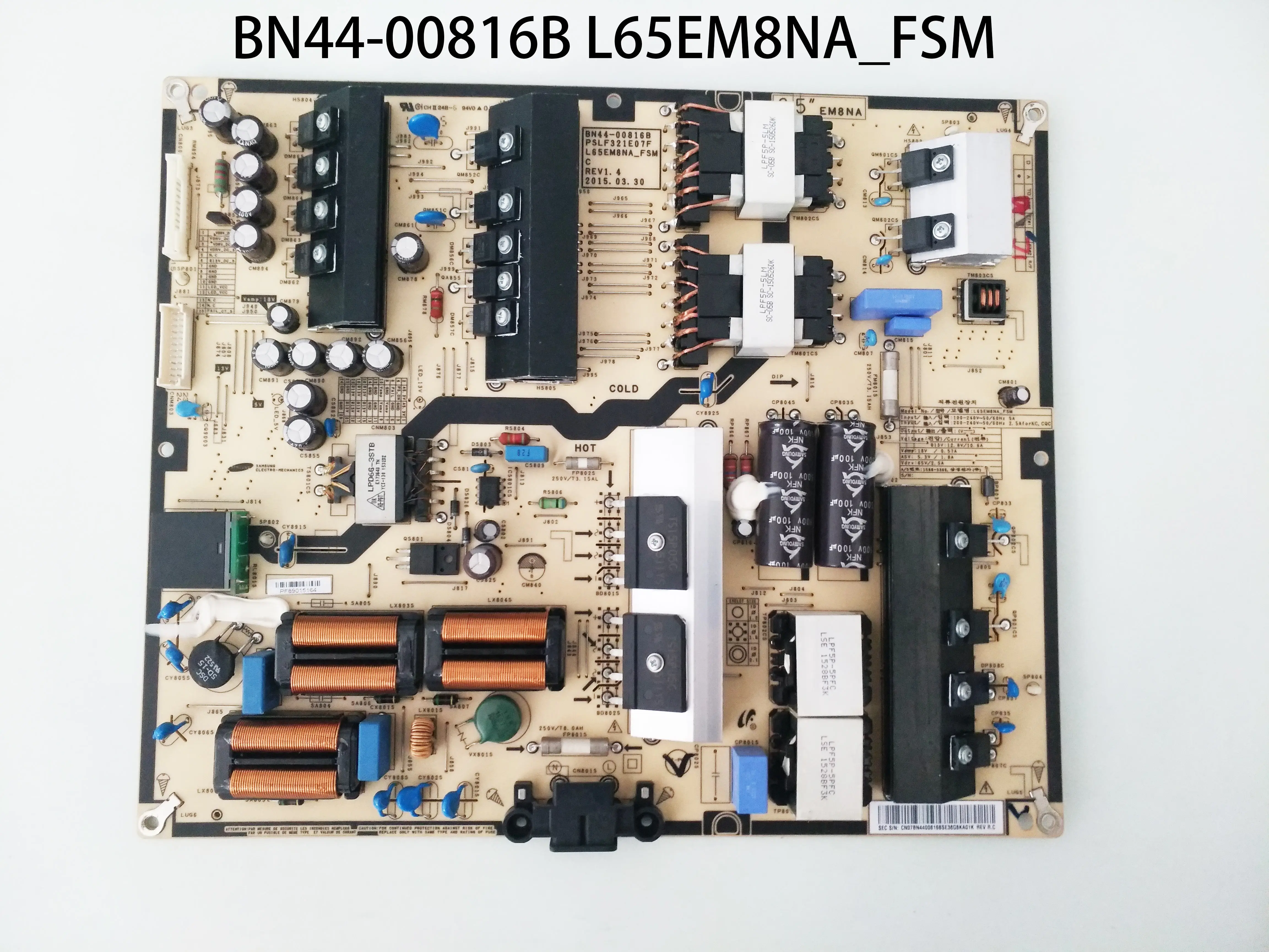 BN44-00816B = BN44-00816A плата питания L65EM8NA_FSM для UA65JS9800 UA65JS9800JXXZ UA55JS9800JXXZ UE55JS9000T UN55JS9000
BN44-00816B = BN44-00816A плата питания L65EM8NA_FSM для UA65JS9800 UA65JS9800JXXZ UA55JS9800JXXZ UE55JS9000T UN55JS9000