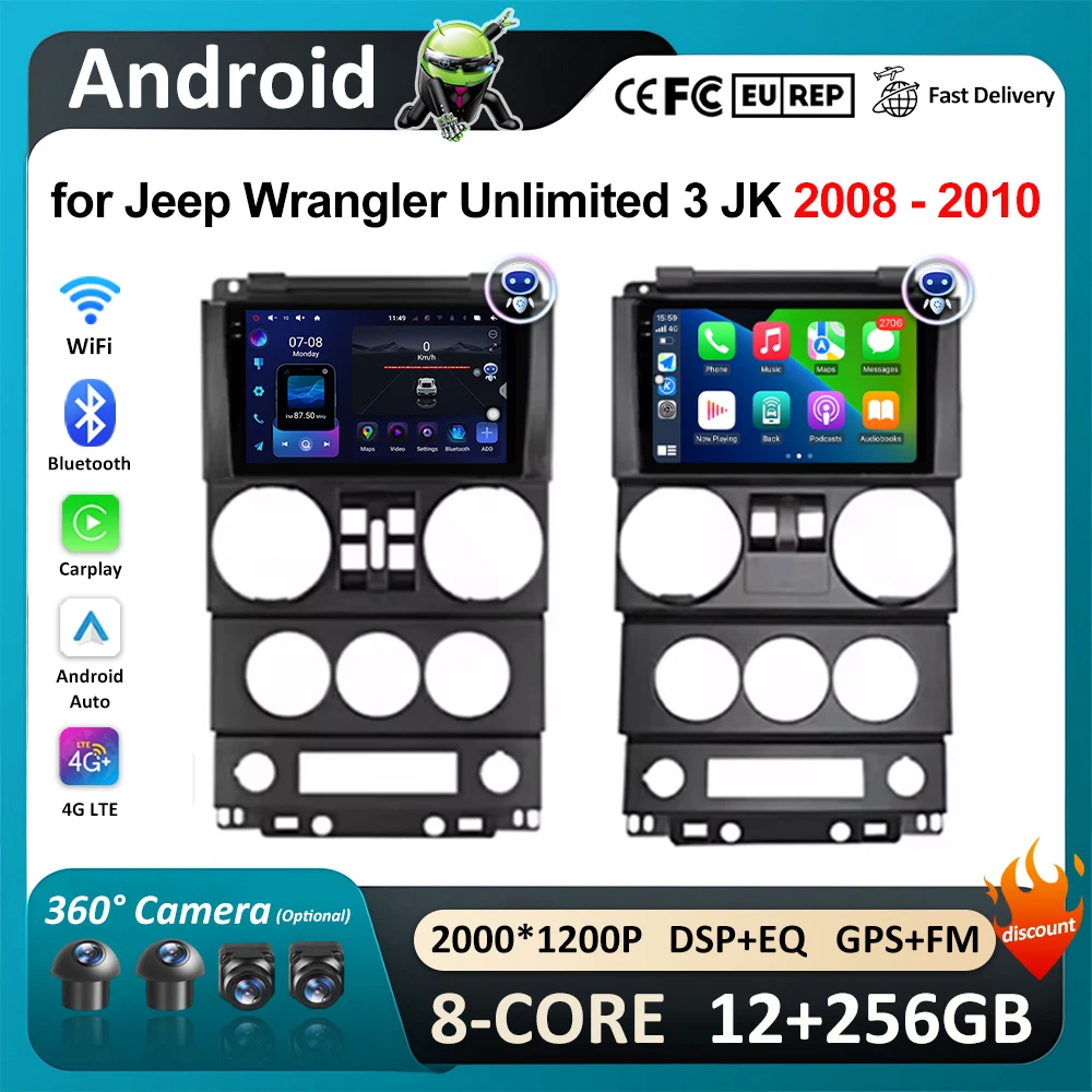9 inch for Jeep Wrangler Unlimited 3 JK 2008 - 2010 Android System Car Radio Multimedia Player GPS Navi BT 4G Carplay WiFi
9 inch for Jeep Wrangler Unlimited 3 JK 2008 - 2010 Android System Car Radio Multimedia Player GPS Navi BT 4G Carplay WiFi