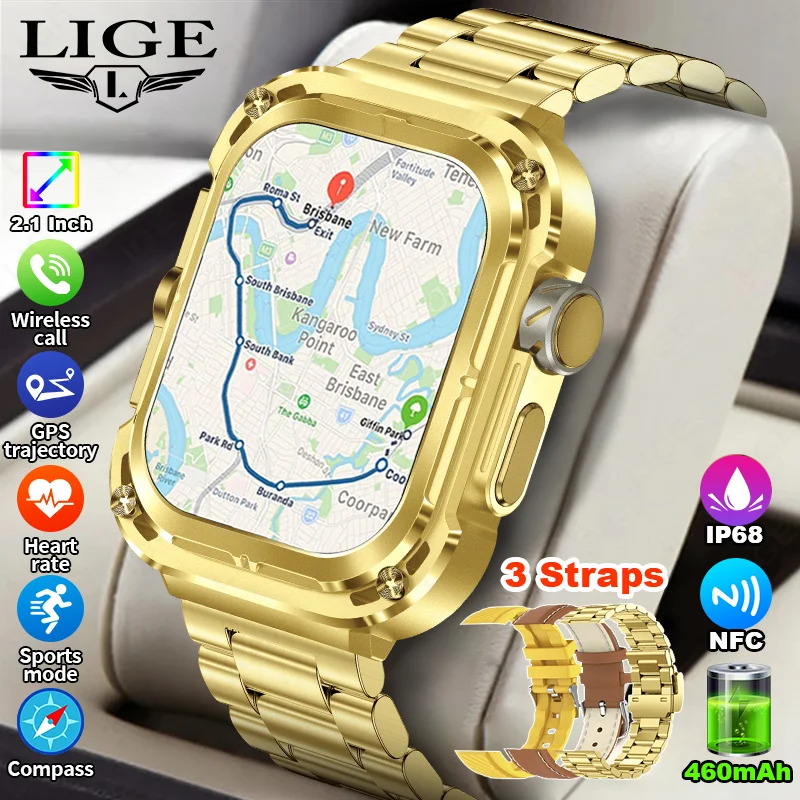 LIGE Новые GPS-трекеры Смарт-часы 460 мАч Аккумулятор 2,1-дюймовый HD-экран NFC Компас Мужские умные часы Военные спортивные часы на открытом воздухе 2025
LIGE Новые GPS-трекеры Смарт-часы 460 мАч Аккумулятор 2,1-дюймовый HD-экран NFC Компас Мужские умные часы Военные спортивные часы на открытом воздухе 2025