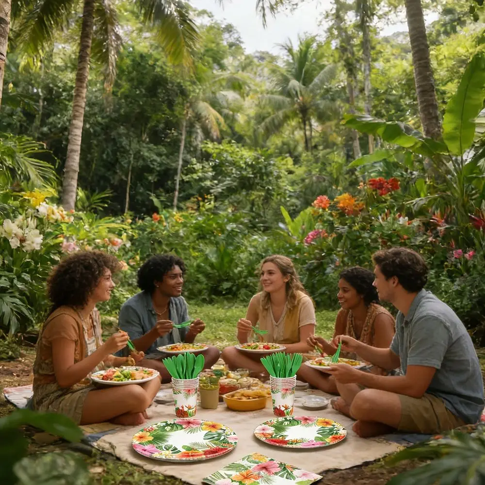 Pcs Tropical Luau Party Supplies Set, Disposable Hibiscus Floral, Dishes, Napkins, Paper Cups, Knives, Forks And Spoons Hawaiia
Pcs Tropical Luau Party Supplies Set, Disposable Hibiscus Floral, Dishes, Napkins, Paper Cups, Knives, Forks And Spoons Hawaiia