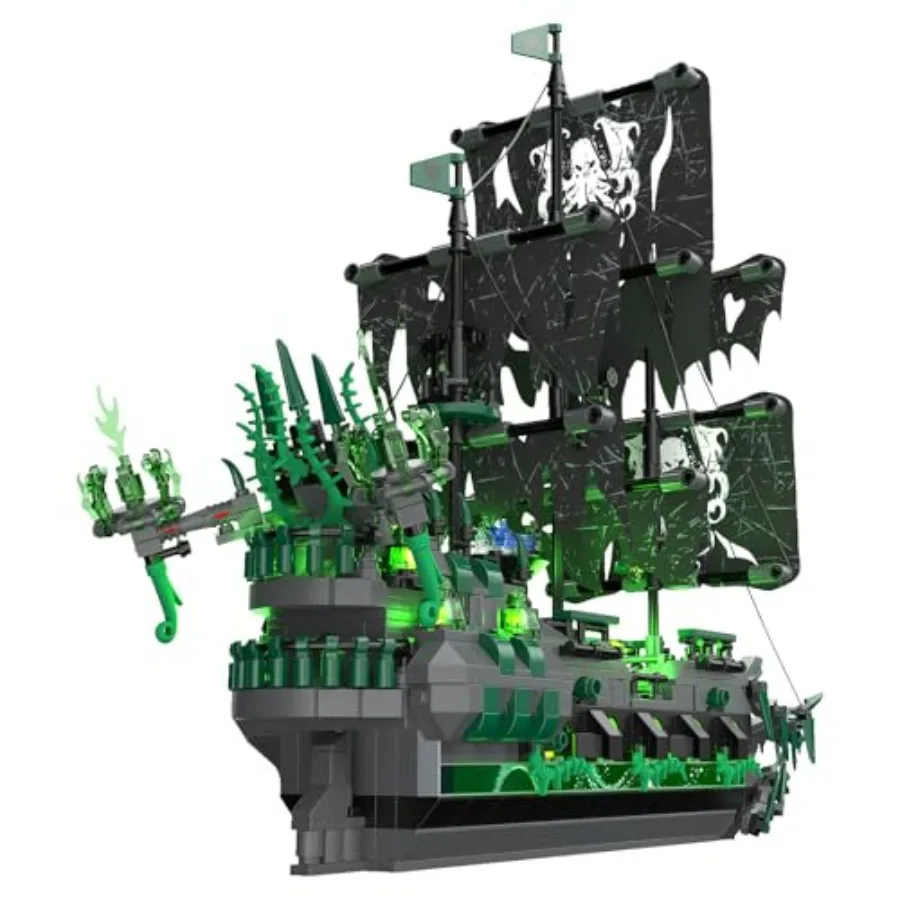 Pirate Ship Model Building Kit with LED Light for Adults 1100 Pieces Ghost Ship Flying Dutchman Sailboat Model Home Decor Easte
Pirate Ship Model Building Kit with LED Light for Adults 1100 Pieces Ghost Ship Flying Dutchman Sailboat Model Home Decor Easte