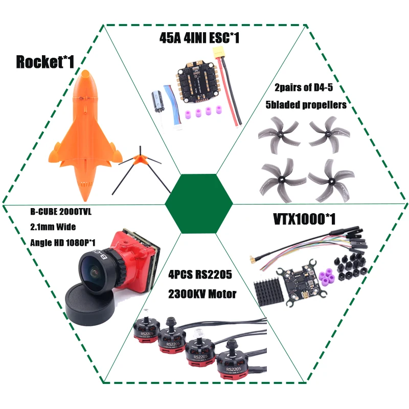 B-CUBE Rocket 5-дюймовый комплект рамы для дрона FPV из углеродного волокна Гоночный дрон Квадрокоптер Фристайл INAV Beatflight F722 Ardupilot PX4 Flight
B-CUBE Rocket 5-дюймовый комплект рамы для дрона FPV из углеродного волокна Гоночный дрон Квадрокоптер Фристайл INAV Beatflight F722 Ardupilot PX4 Flight