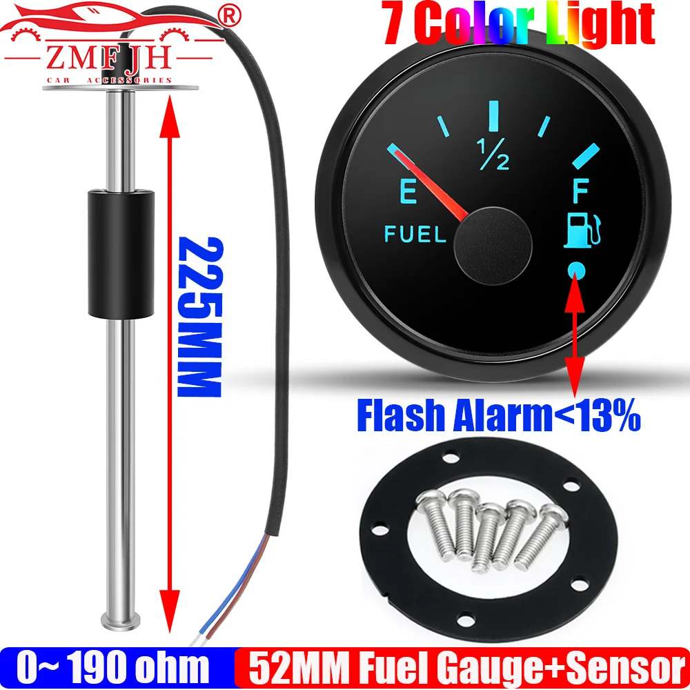 ZMFJH 52MM Fuel Level Gauge with Flashing Alarm 7 Color Light 0-190ohm Auto Fuel Level Sensor 100-550MM Marine Boat Yacht 12V24V
ZMFJH 52MM Fuel Level Gauge with Flashing Alarm 7 Color Light 0-190ohm Auto Fuel Level Sensor 100-550MM Marine Boat Yacht 12V24V
