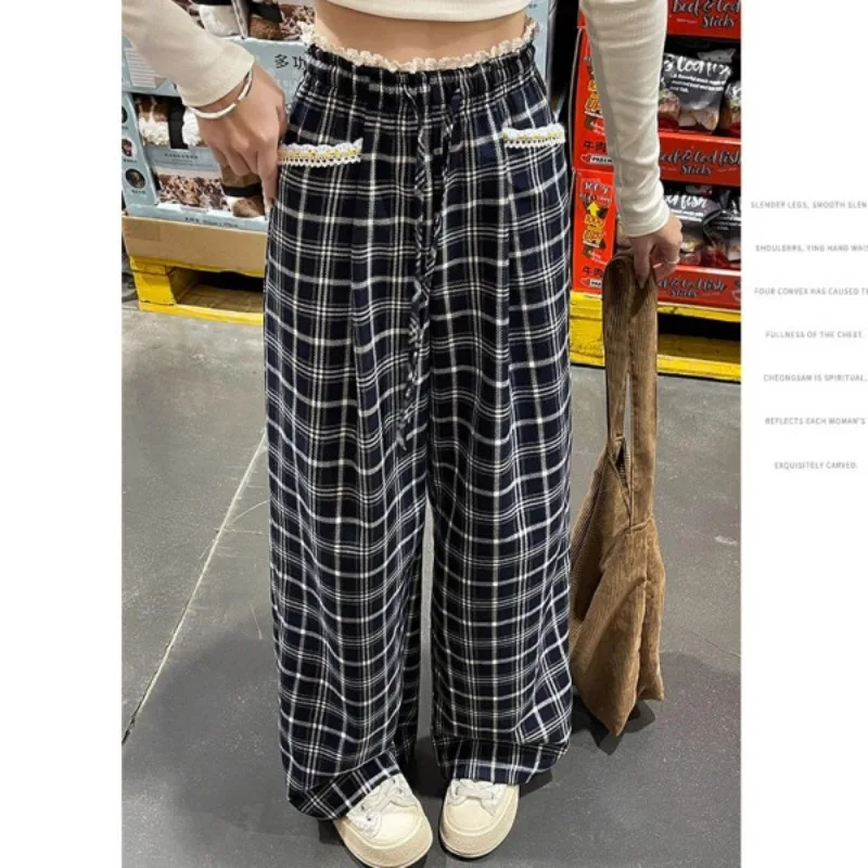 Check Lace Design Sense Slacks Women's Spring 2025 New Korean High-waisted Slim and Versatile Straight-leg Wide-leg Pants
Check Lace Design Sense Slacks Women's Spring 2025 New Korean High-waisted Slim and Versatile Straight-leg Wide-leg Pants