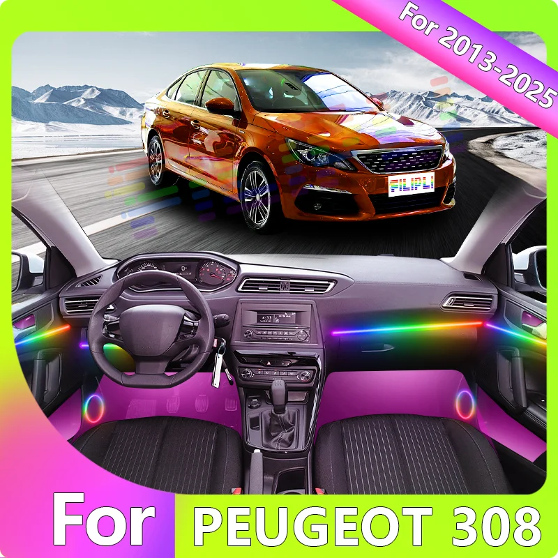 FILIPLI для PEUGEOT 308 для 2021, многоцветный RGB с голосовым управлением, автомобильный светодиодный светильник для настроения, киберпанк, синхронизация музыки, автомобильное окружающее освещение
FILIPLI для PEUGEOT 308 для 2021, многоцветный RGB с голосовым управлением, автомобильный светодиодный светильник для настроения, киберпанк, синхронизация музыки, автомобильное окружающее освещение
