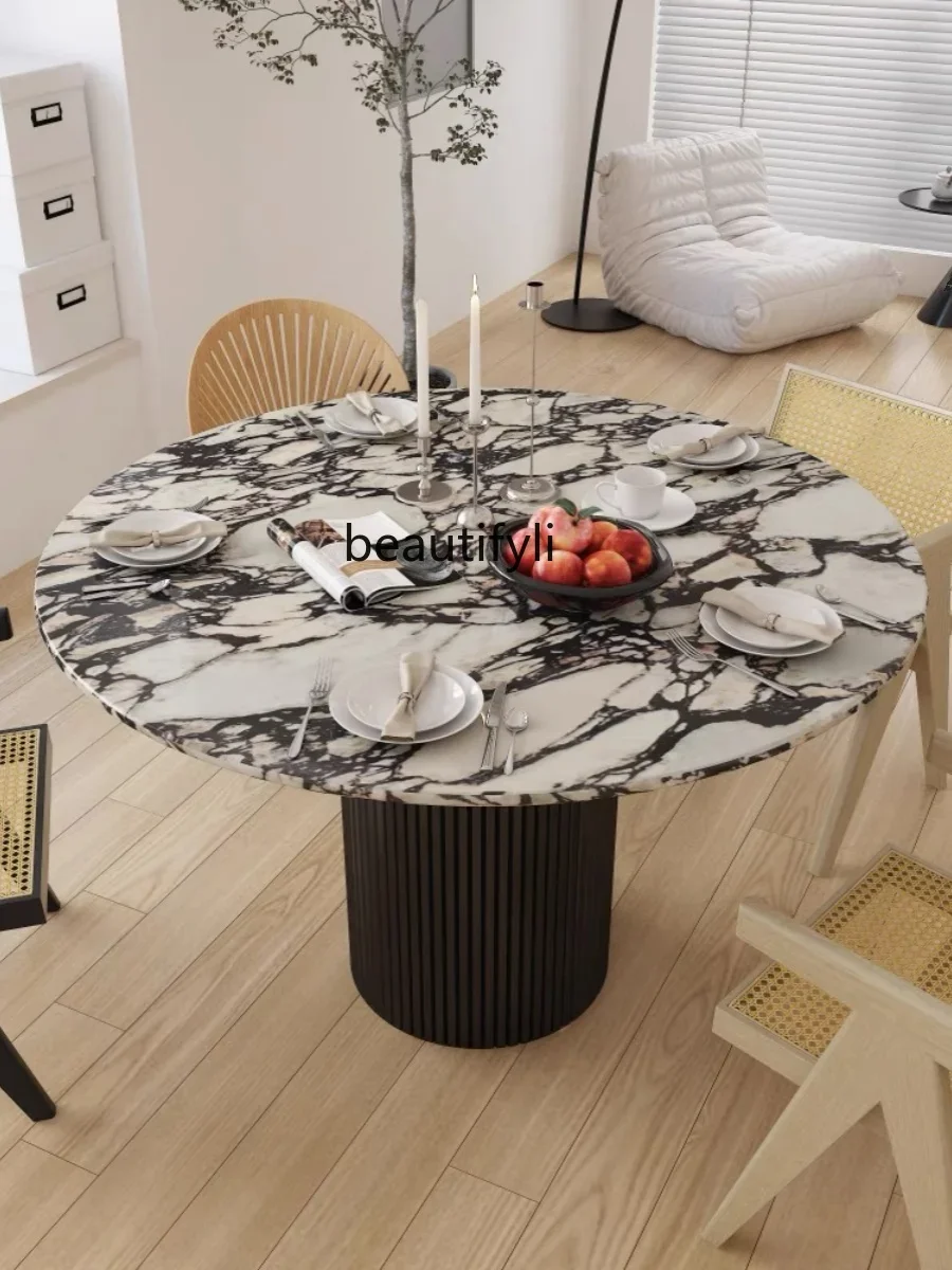 SS newround Marble Dining-Table Household French Retro Affordable Luxury Modern Minimalist Table with Turntable
SS newround Marble Dining-Table Household French Retro Affordable Luxury Modern Minimalist Table with Turntable