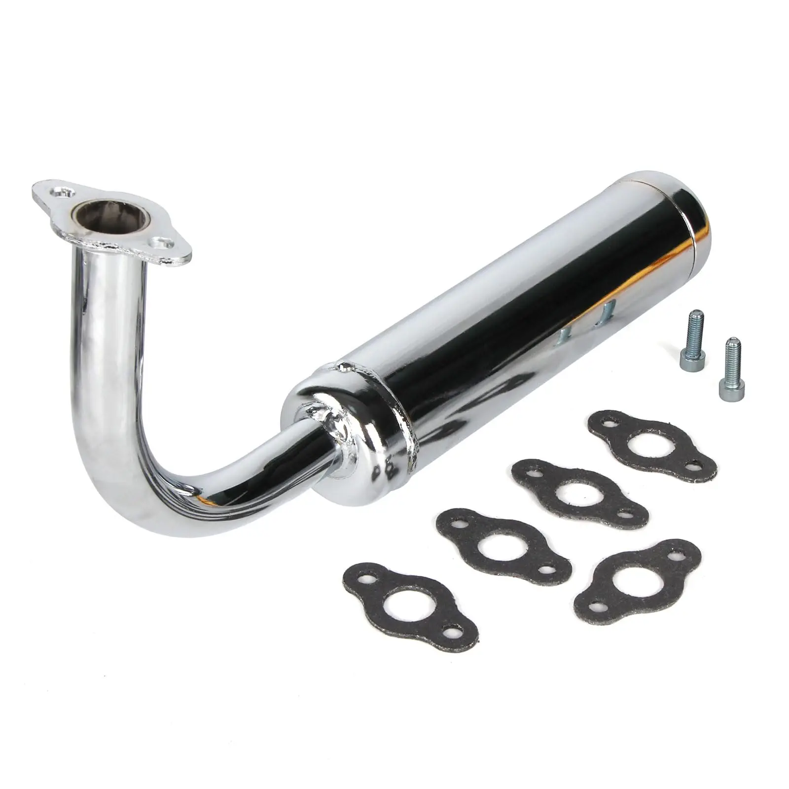 Chrome Exhaust Muffler For 49cc 50cc 60cc 66cc 80cc 100cc Two-Stroke Motorized Bike Engine
Chrome Exhaust Muffler For 49cc 50cc 60cc 66cc 80cc 100cc Two-Stroke Motorized Bike Engine