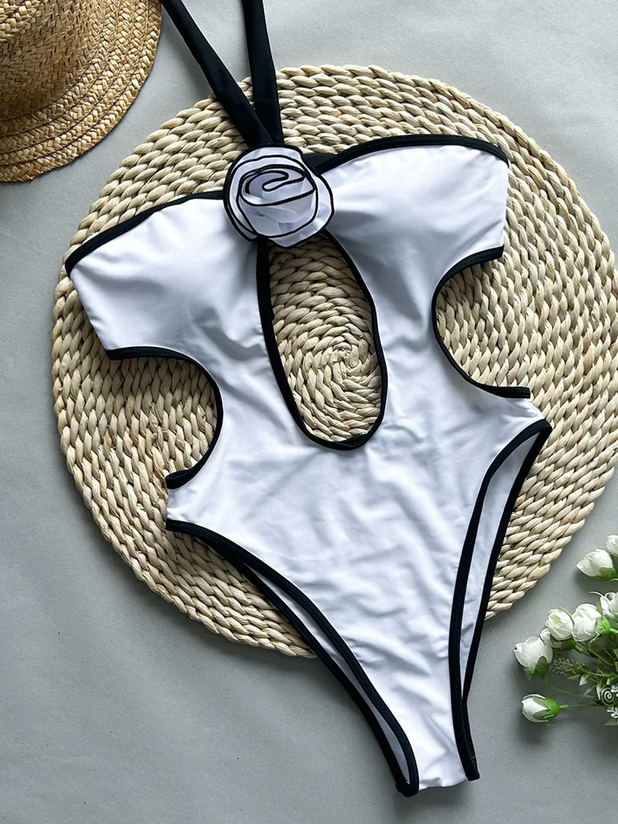 3D Flower Halter Cut Out One Piece Swimsuit Women Swimwear Female Splicing High Leg Cut Monokini Bather Bathing Suit Swim Lady
3D Flower Halter Cut Out One Piece Swimsuit Women Swimwear Female Splicing High Leg Cut Monokini Bather Bathing Suit Swim Lady