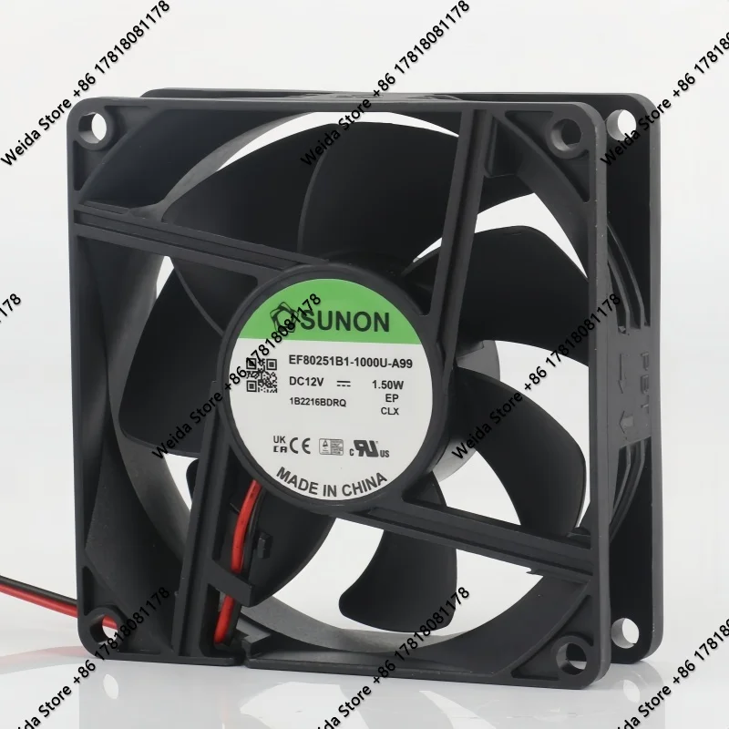 New Sunon DC 12V 1.5W AC EC 8025 8CM ultra-quiet double ball bearing EF80251B1-1000U-A99 cooling fan
New Sunon DC 12V 1.5W AC EC 8025 8CM ultra-quiet double ball bearing EF80251B1-1000U-A99 cooling fan