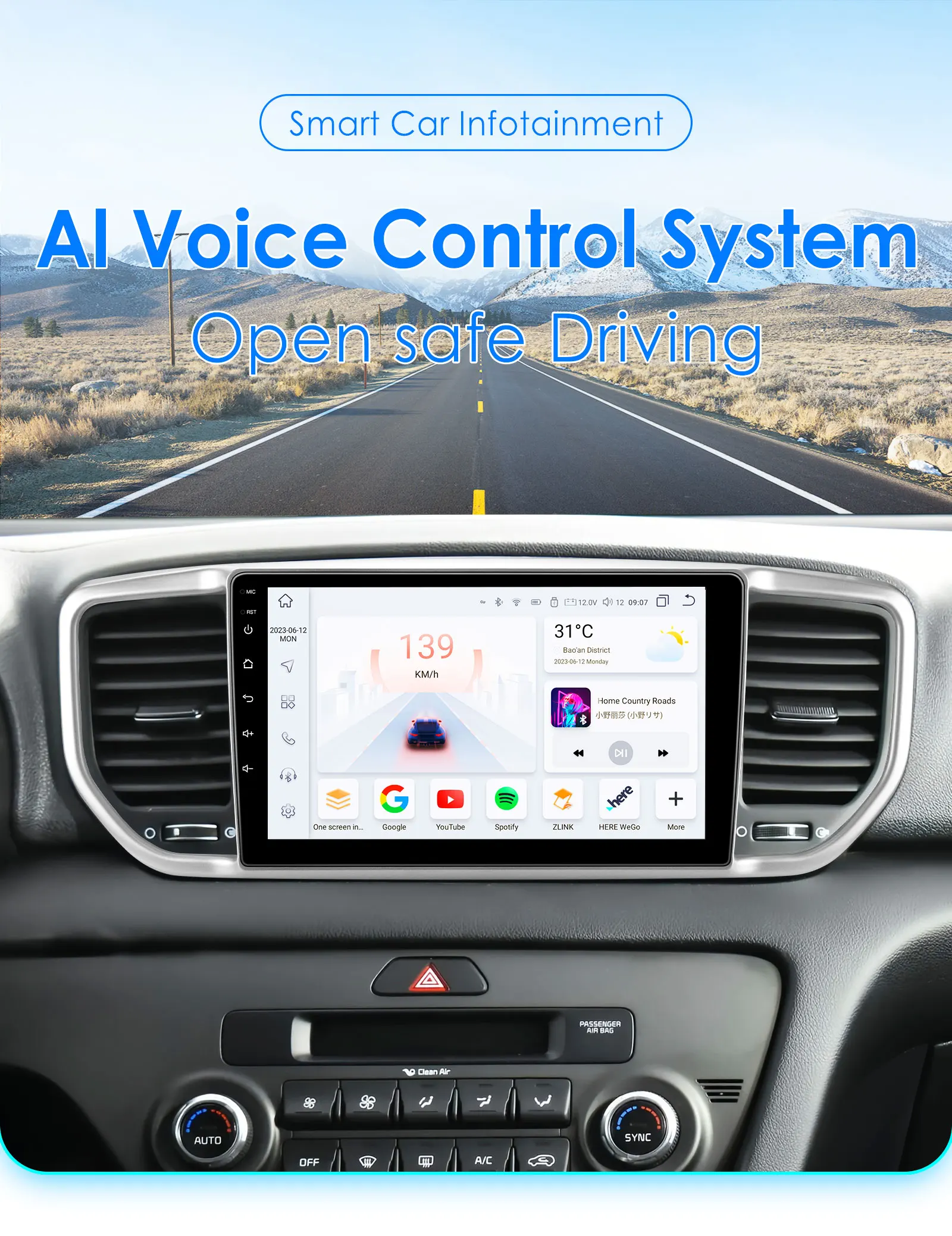 2Din Car Radio Intelligent Multimedia for Kia Sportage 4 QI KX5 2018-2021 Wireless CarPlay Android Auto 9INCH Headunit WIFI GPS
2Din Car Radio Intelligent Multimedia for Kia Sportage 4 QI KX5 2018-2021 Wireless CarPlay Android Auto 9INCH Headunit WIFI GPS