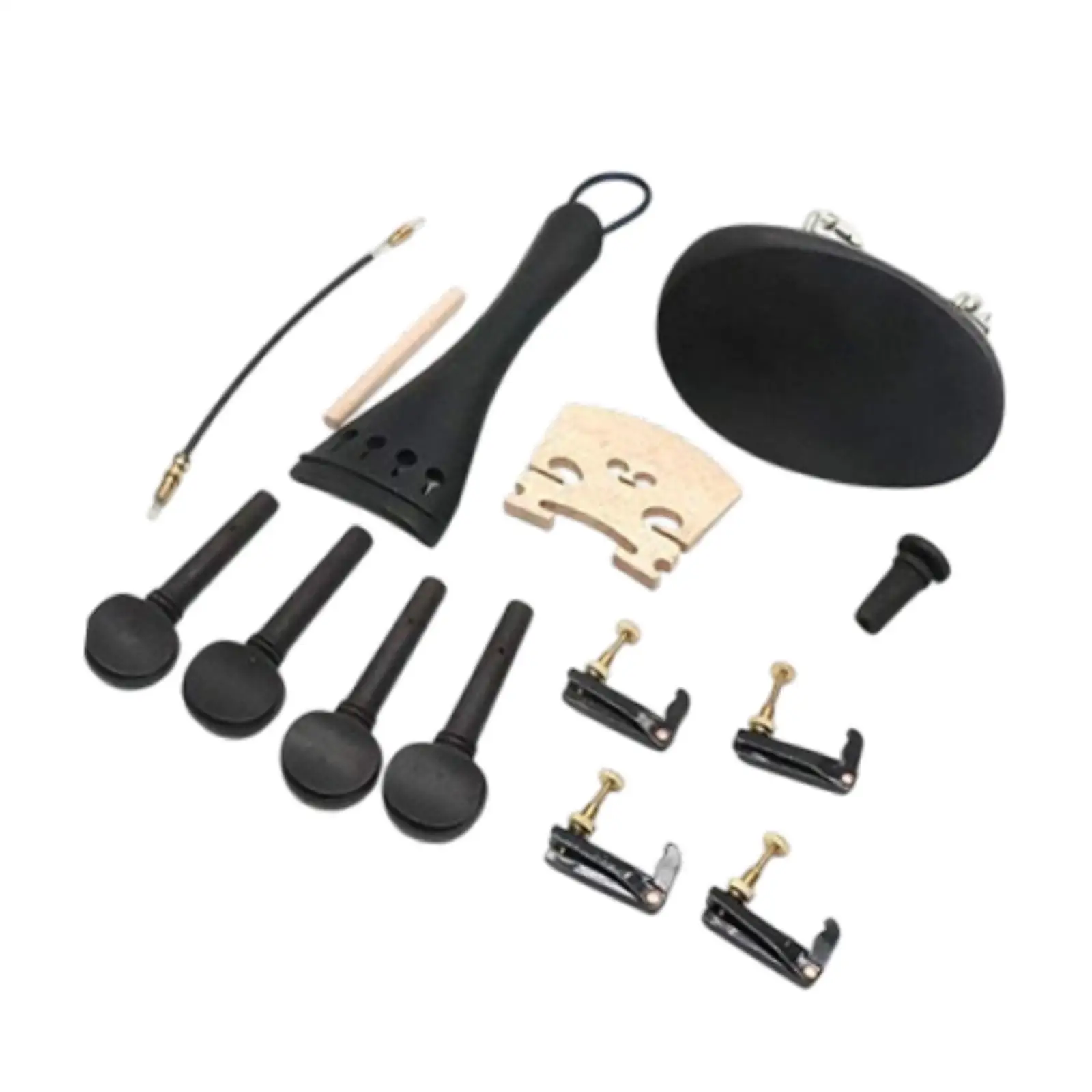 Violin Accessories Kit Tailgut with Tuning Pegs Bridge Endpin Violin Fittings for 4/4 Violin Beginner Lover Replacement Parts
Violin Accessories Kit Tailgut with Tuning Pegs Bridge Endpin Violin Fittings for 4/4 Violin Beginner Lover Replacement Parts