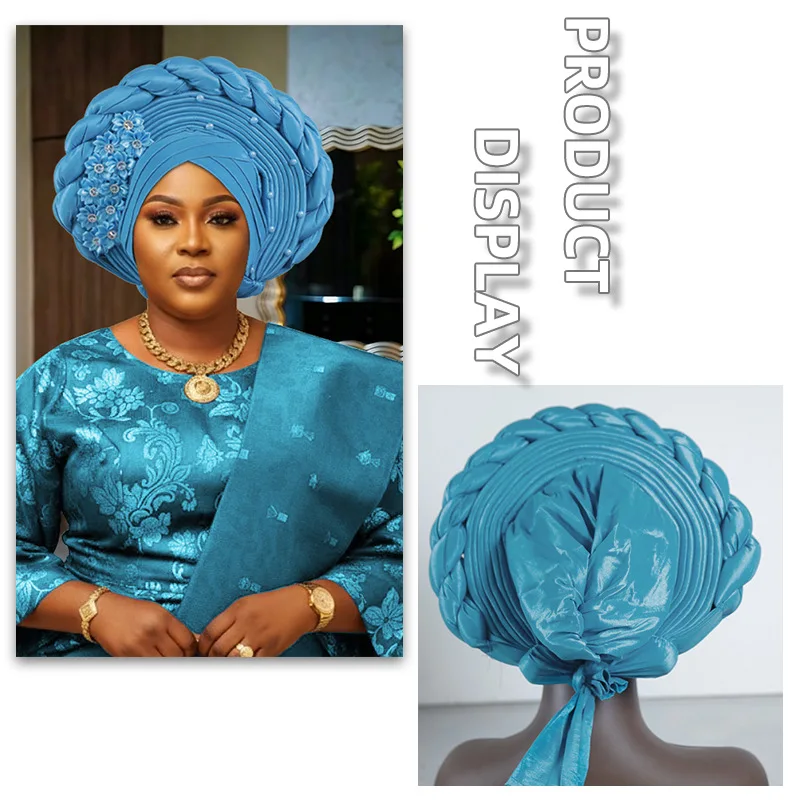 New African Headtie Turban Nigeria Head Ties with Flowers Already Made Auto Gele Women Head Wrap for Wedding Party Cap Hijab Hat
New African Headtie Turban Nigeria Head Ties with Flowers Already Made Auto Gele Women Head Wrap for Wedding Party Cap Hijab Hat