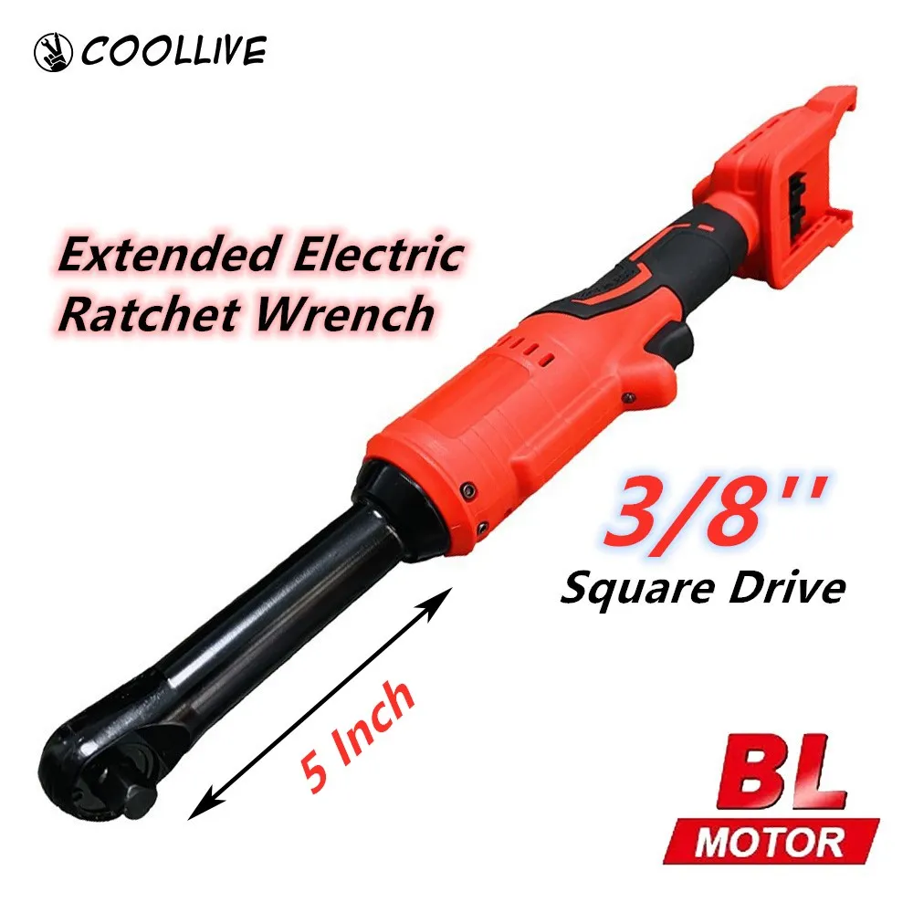 Extended Long Head 3/8" Brushless Electric Ratchet Wrench Cordless Removal Screw Nut Repair Power Tool For Milwaukee 18V Battery
Extended Long Head 3/8" Brushless Electric Ratchet Wrench Cordless Removal Screw Nut Repair Power Tool For Milwaukee 18V Battery