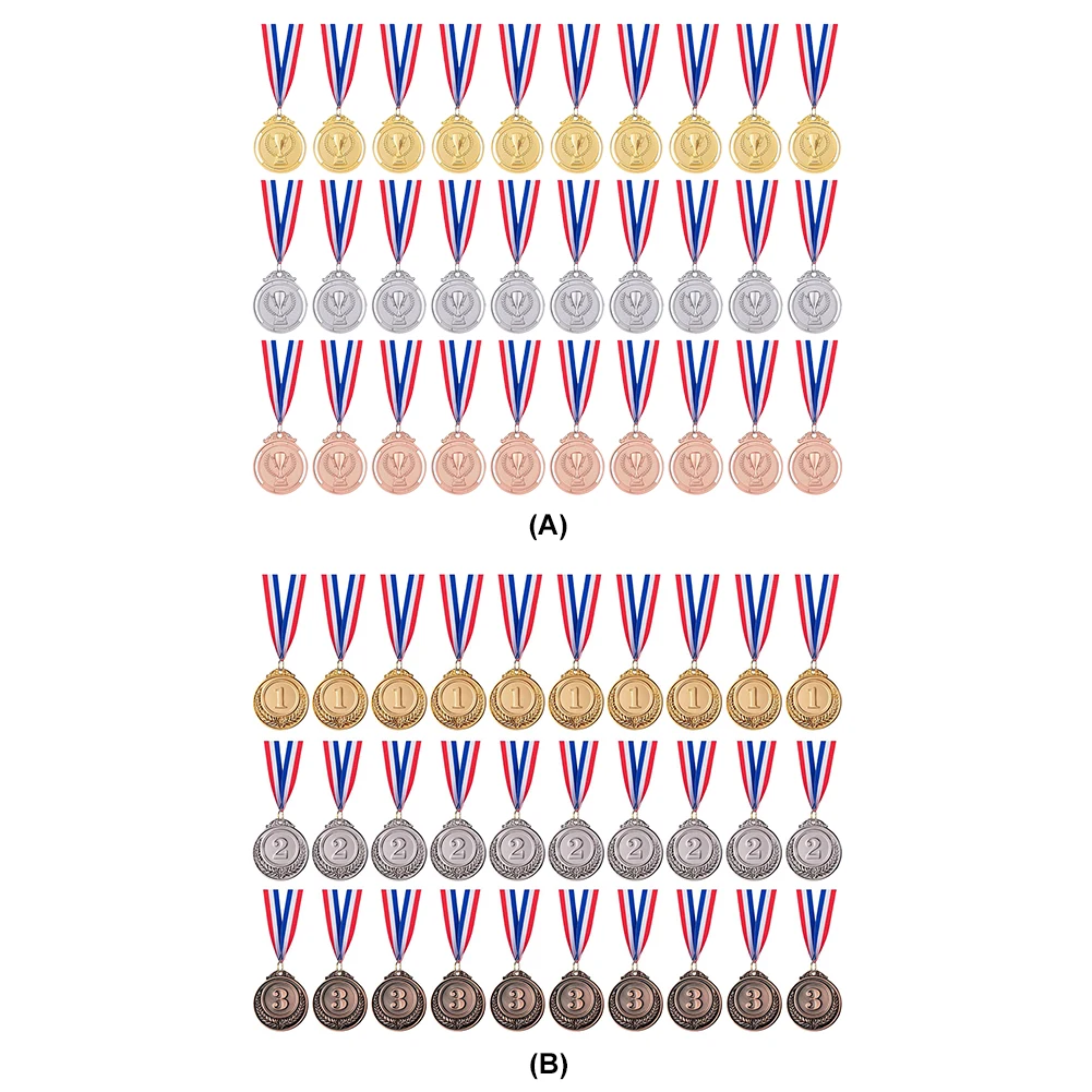 30pcs 2inch Gold Silver Bronze Award Medal with Neck Ribbon 1st 2nd 3rd Prize Medal Metal Medal for Kids Sports Meeting
30pcs 2inch Gold Silver Bronze Award Medal with Neck Ribbon 1st 2nd 3rd Prize Medal Metal Medal for Kids Sports Meeting