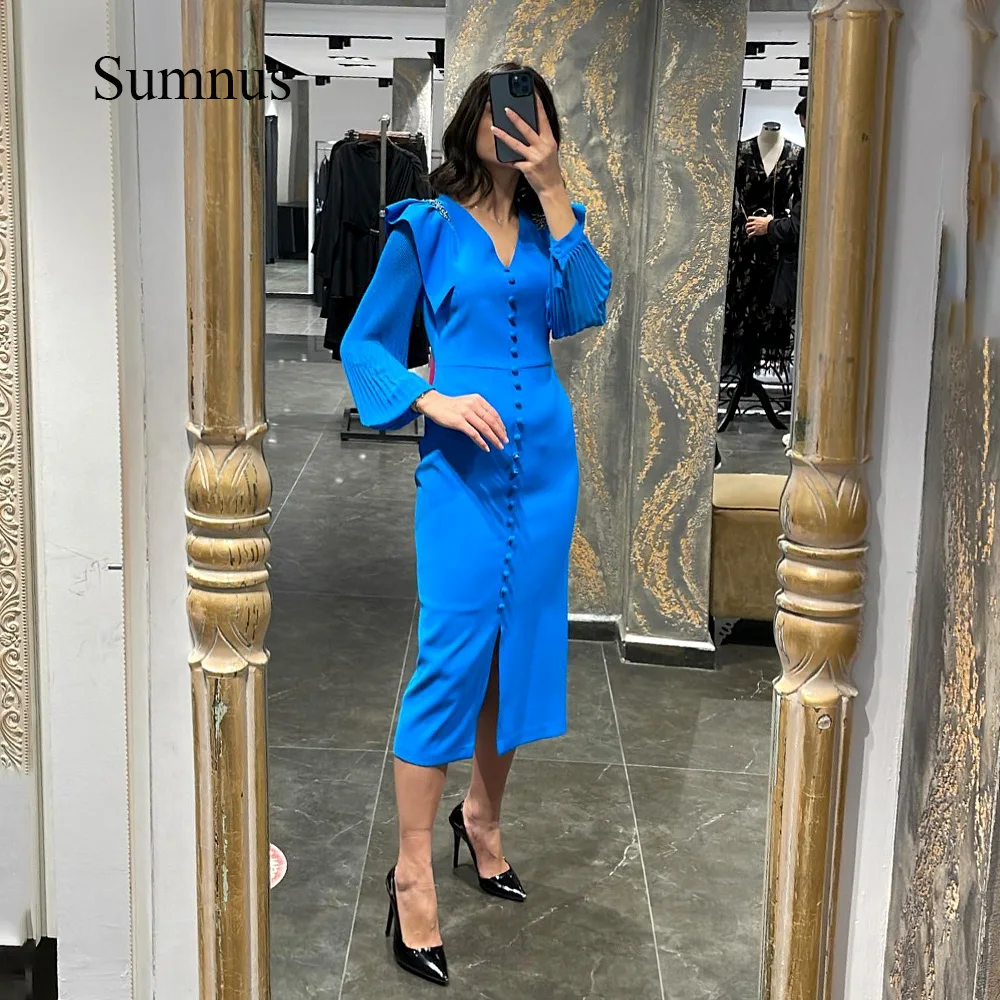Sumnus Royal Blue Mermaid Midi Saudi Arabic Evening Dresses Long Sleeve Front Split Formal Evening Party Gowns Elegant Outfits
Sumnus Royal Blue Mermaid Midi Saudi Arabic Evening Dresses Long Sleeve Front Split Formal Evening Party Gowns Elegant Outfits