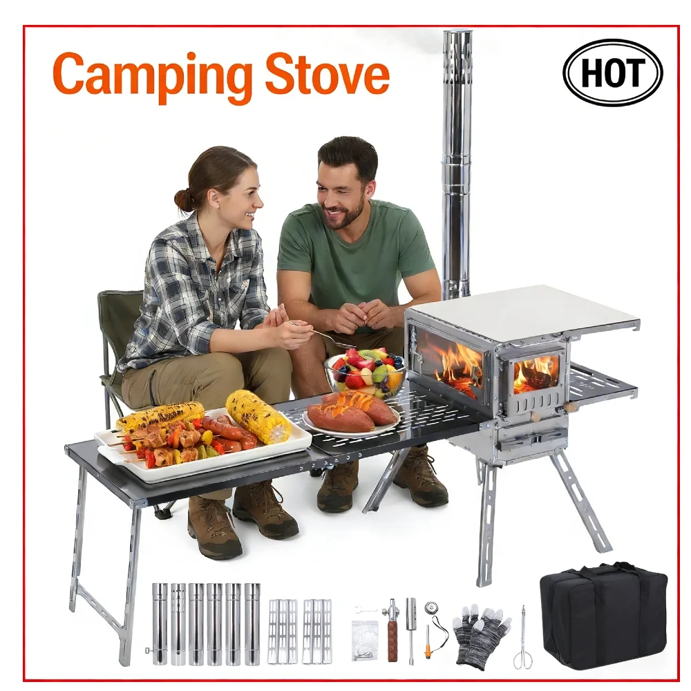 Походная палатка-печь с духовкой и столом 1200. ° C Жаропрочные стеклянные панели Складная конструкция с дымоходной трубой для пеших прогулок с рюкзаком
Походная палатка-печь с духовкой и столом 1200. ° C Жаропрочные стеклянные панели Складная конструкция с дымоходной трубой для пеших прогулок с рюкзаком